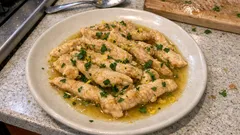 Lemon Chicken Straccetti in One Skillet—Tender Strips in a Silky Lemon-Wine Sauce