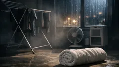 Dry clothes fast indoors with the towel burrito trick