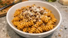 Creamy Pumpkin Pesto Pasta with Walnuts and Parmesan (Ready in Under 30 Minutes)