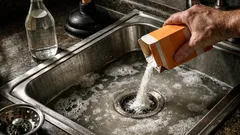 How to unclog a stinky kitchen sink with baking soda and vinegar