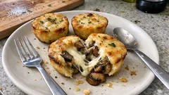 Potato and Mushroom Tortini: Crisp Potato Cups with a Melty Cheese Center