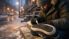 Use super glue dots to add quick traction to shoes on icy sidewalks