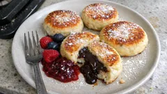 Chocolate-Stuffed Syrniki: Golden Ricotta Pancakes with a Quick Freezer Rest