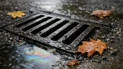 How to clear a greasy outdoor drain with dish soap and hot water