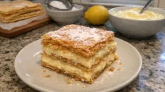 Homemade Millefoglie (Italian Napoleon Cake) With Vanilla Diplomat Cream