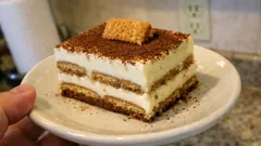 Italian No-Bake Coffee Biscuit Cake (Mattonella Biancomangiare) You Can Slice