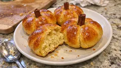 Pillowy Pumpkin-Shaped Rolls (No Butter) — a Fun, Soft Bake for Fall