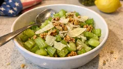 Italian Celery Salad with Walnuts and Shaved Grana Padano (No-Cook, 10 Minutes)