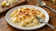 Gnocchi alla Parigina: airy choux gnocchi baked under a golden Gruyère crust