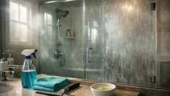How to clean cloudy shower glass with vinegar and dish soap