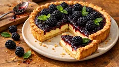 Blackberry Crostata with Pastry Cream and Jam—A Simple Tart That Slices Clean
