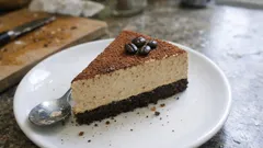 No-Bake Coffee Cheesecake with a Cocoa Cookie Crust (Espresso-Forward and Creamy)