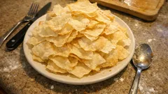 Crispy Baked Rice Flour Chips (4 Ingredients, No Frying Needed)