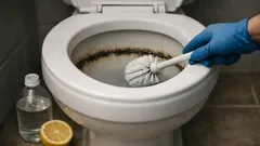 How to remove a toilet bowl ring fast with vinegar and lemon